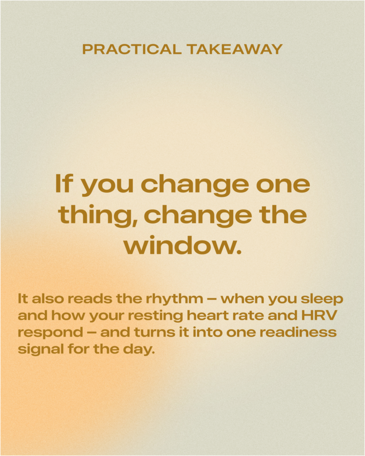 Change one thing: your wake-up time