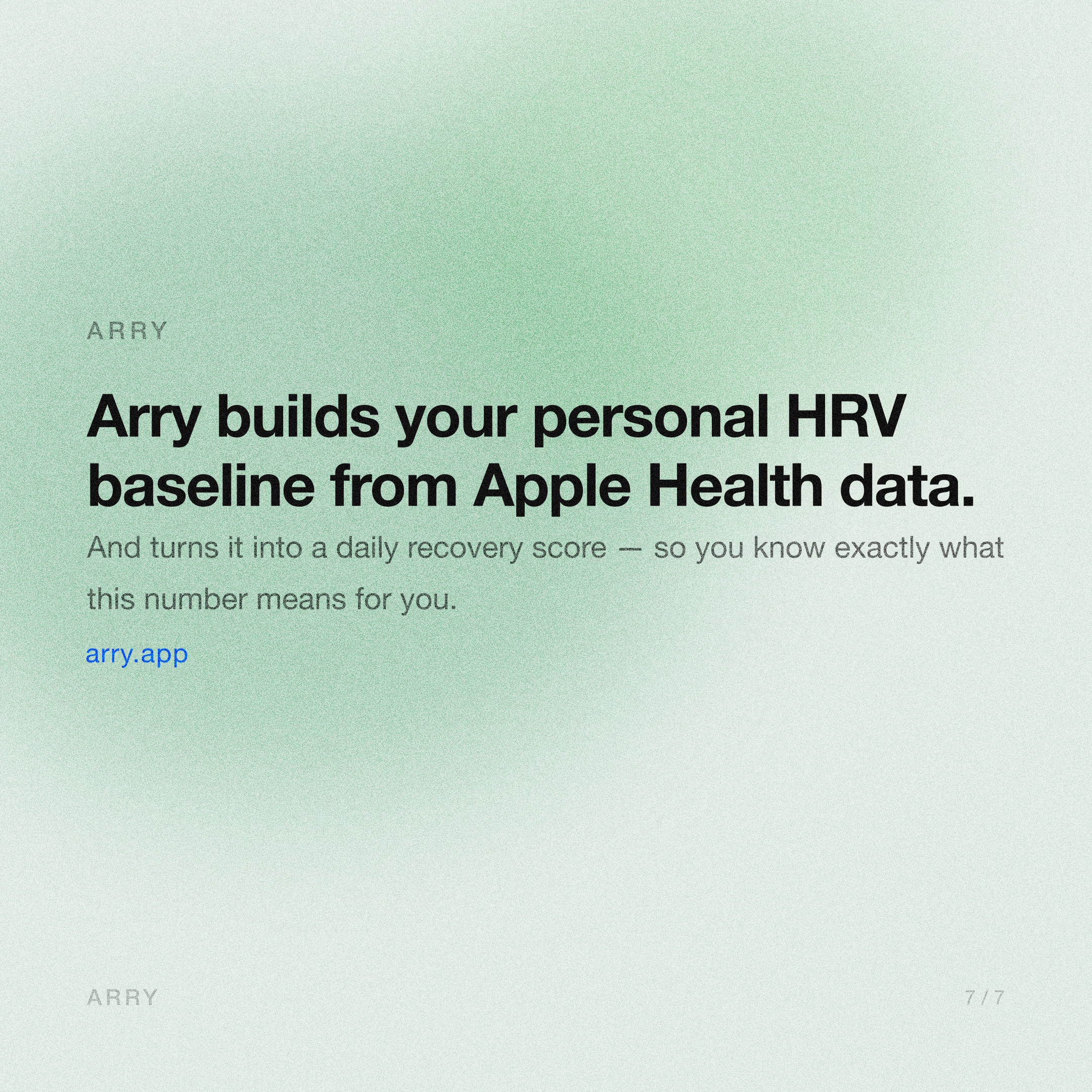 Arry builds your personal HRV baseline