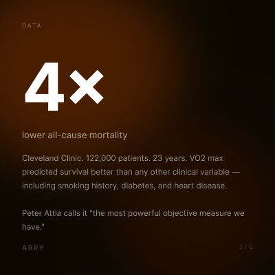 VO2 max mortality risk data
